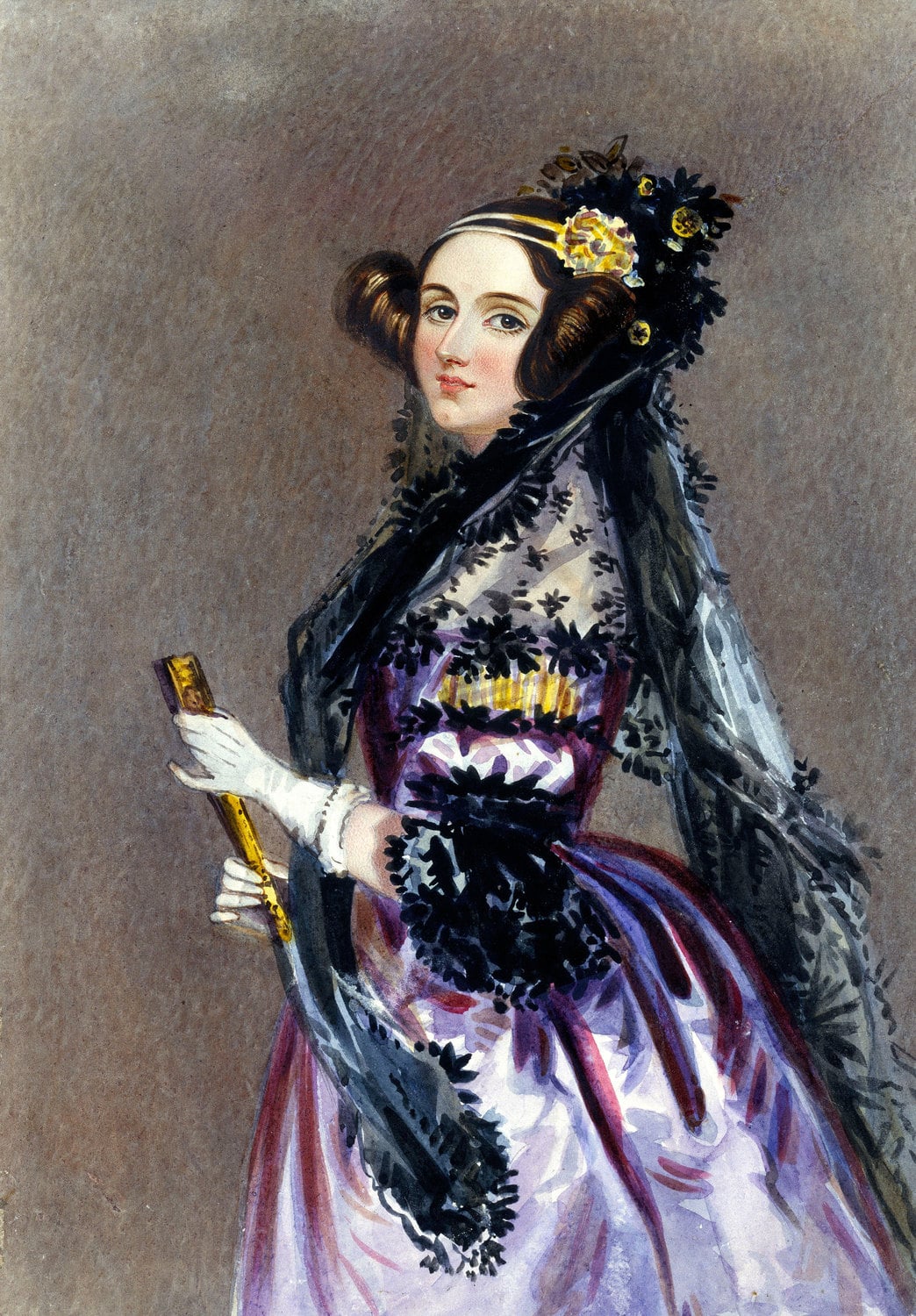 Wasserfarbenporträt von Ada Lovelace, gemalt von Alfred Edward Chalon um 1838