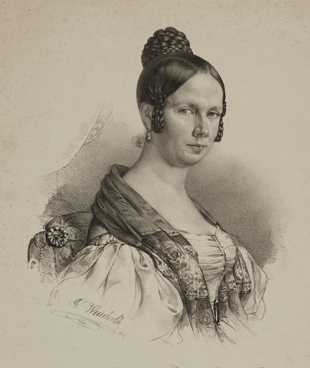 Porträt von Caroline Eichler, gemalt von Johann Georg Weinhold.