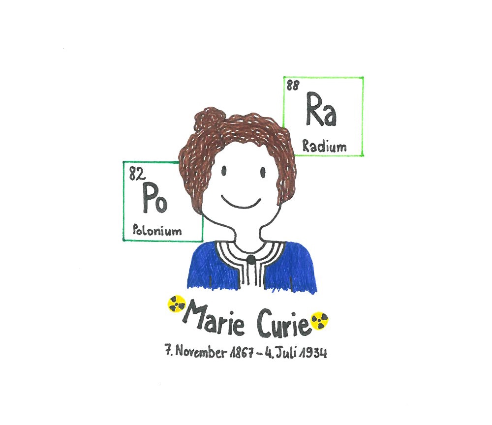 Illustration von Marie Curie