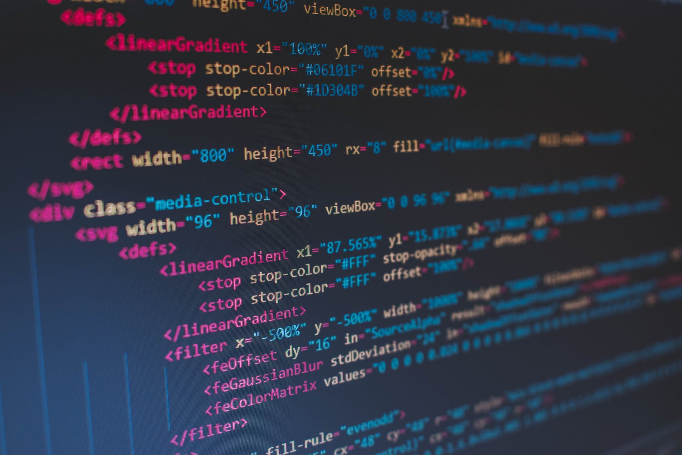 Programmiersprache auf einem Display.